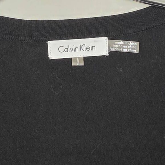 Calvin Klein Black Ruffle Sleeve Cardigan L - Picture 7 of 8